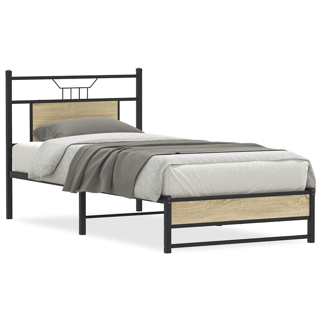 sengeramme 75x190 cm uden madras konstrueret træ sonoma-eg
