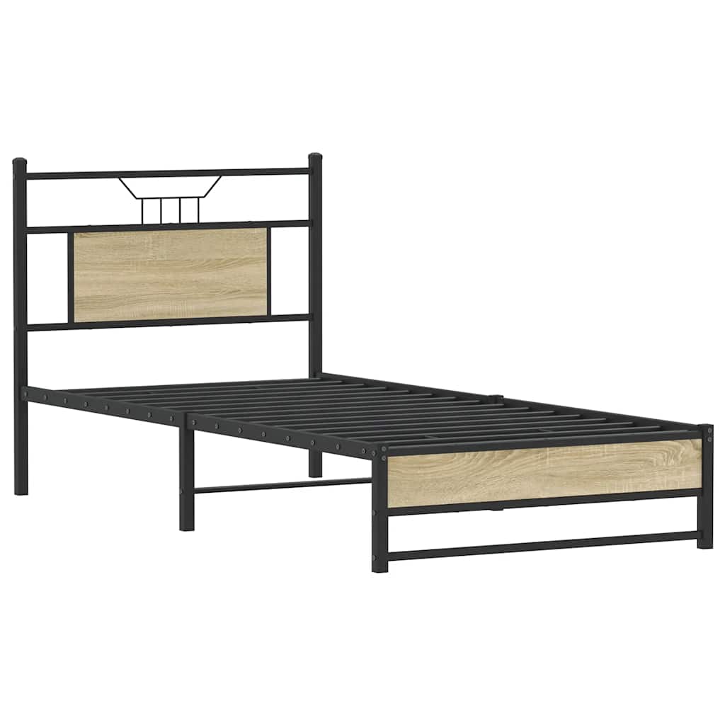 sengeramme 80x200 cm uden madras konstrueret træ sonoma-eg