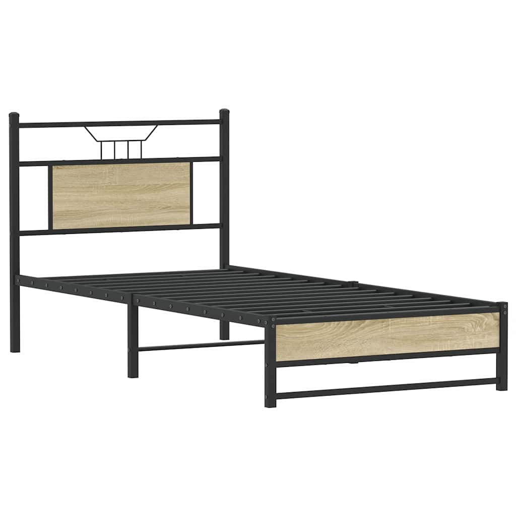 sengeramme 90x190 cm uden madras konstrueret træ sonoma-eg