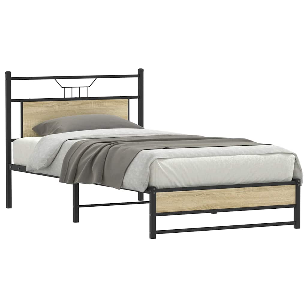 sengeramme 100x190 cm uden madras konstrueret træ sonoma-eg