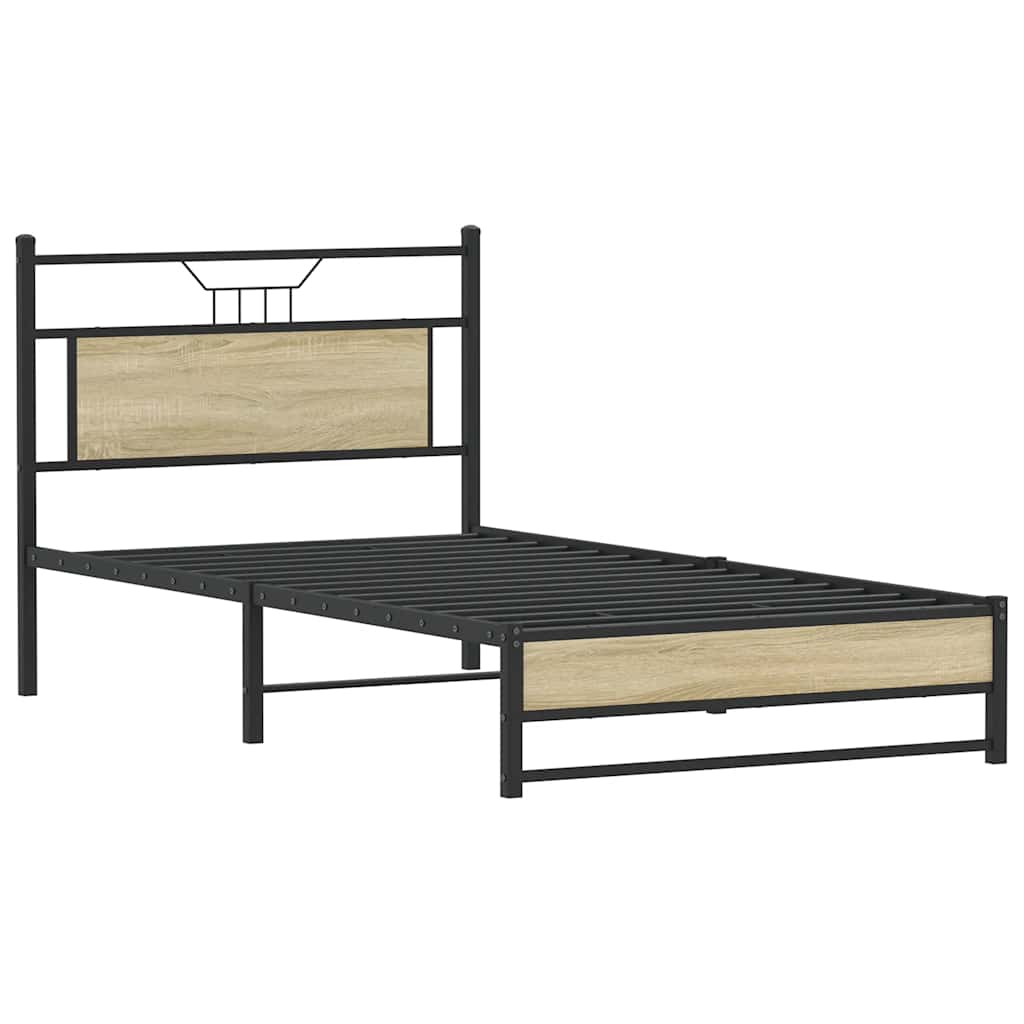 sengeramme 100x190 cm uden madras konstrueret træ sonoma-eg