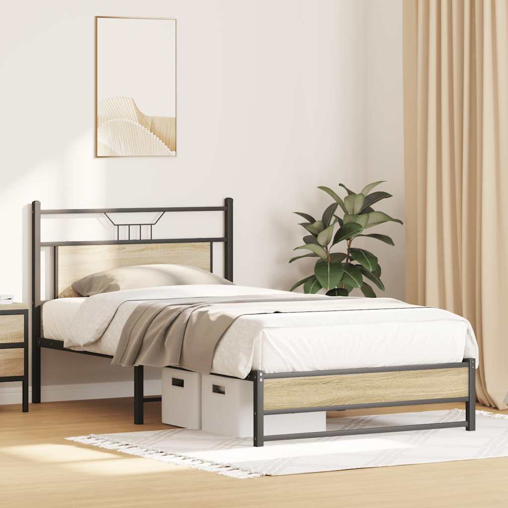 sengeramme 100x190 cm uden madras konstrueret træ sonoma-eg