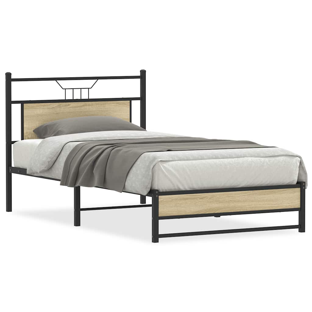 sengeramme 100x190 cm uden madras konstrueret træ sonoma-eg