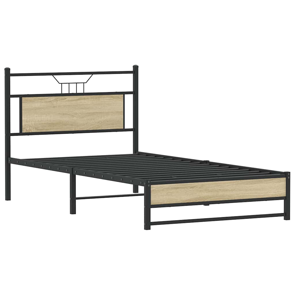 sengeramme 100x200 cm uden madras konstrueret træ sonoma-eg