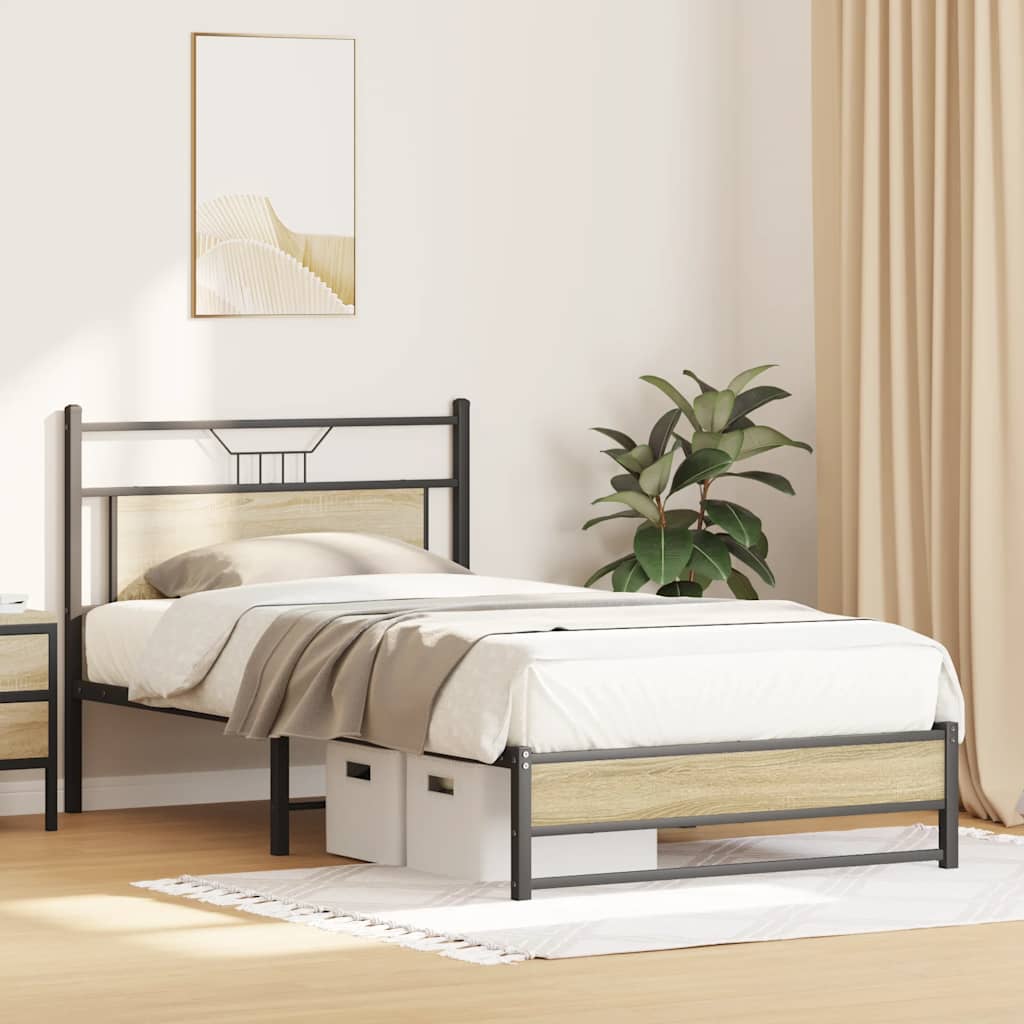 sengeramme uden madras 107x203 cm konstrueret træ sonoma-eg