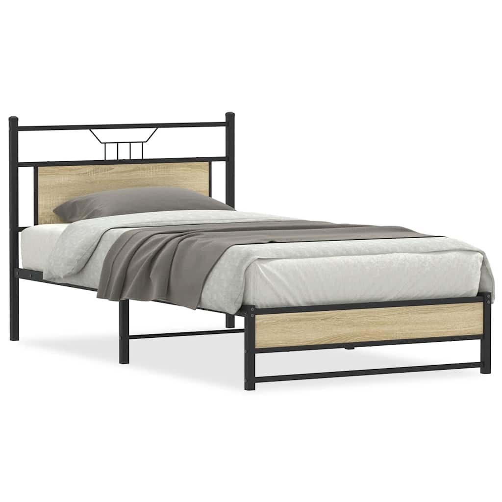 sengeramme uden madras 107x203 cm konstrueret træ sonoma-eg