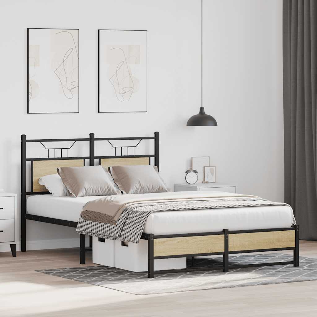 sengeramme 120x200 cm uden madras konstrueret træ sonoma-eg