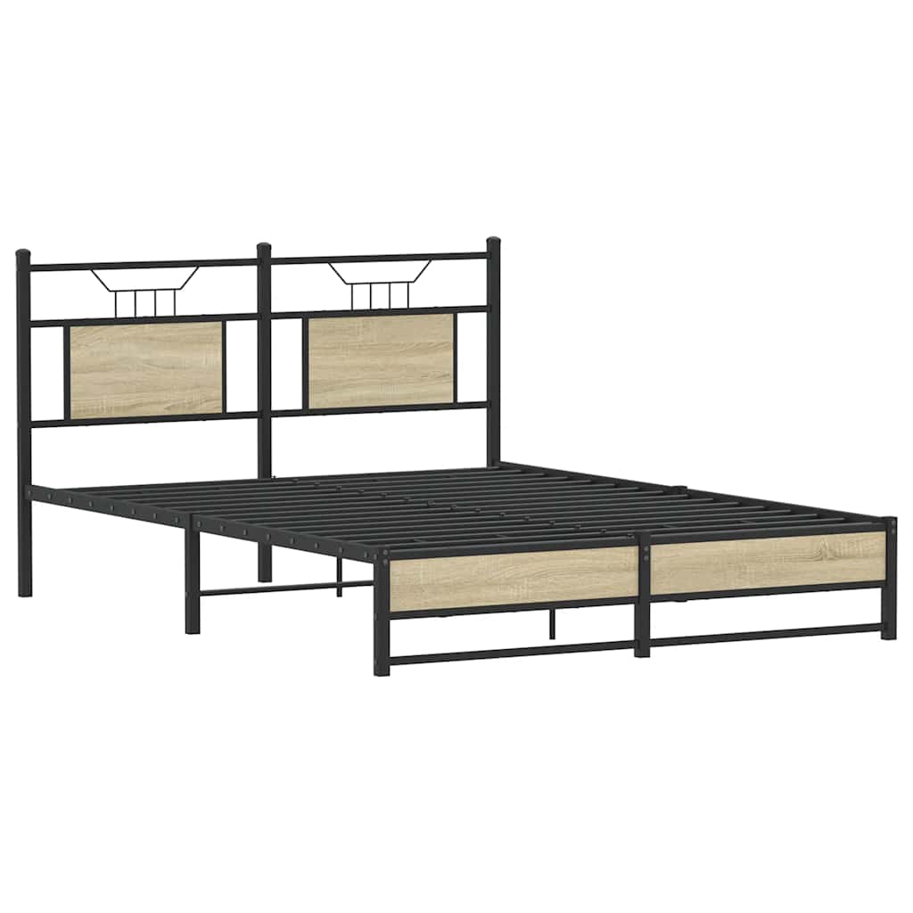 sengeramme 137x190 cm uden madras konstrueret træ sonoma-eg