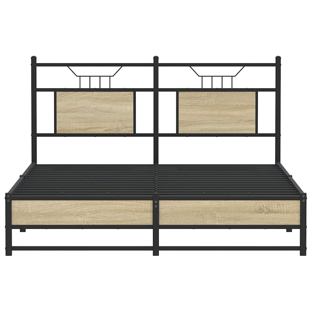 sengeramme 137x190 cm uden madras konstrueret træ sonoma-eg