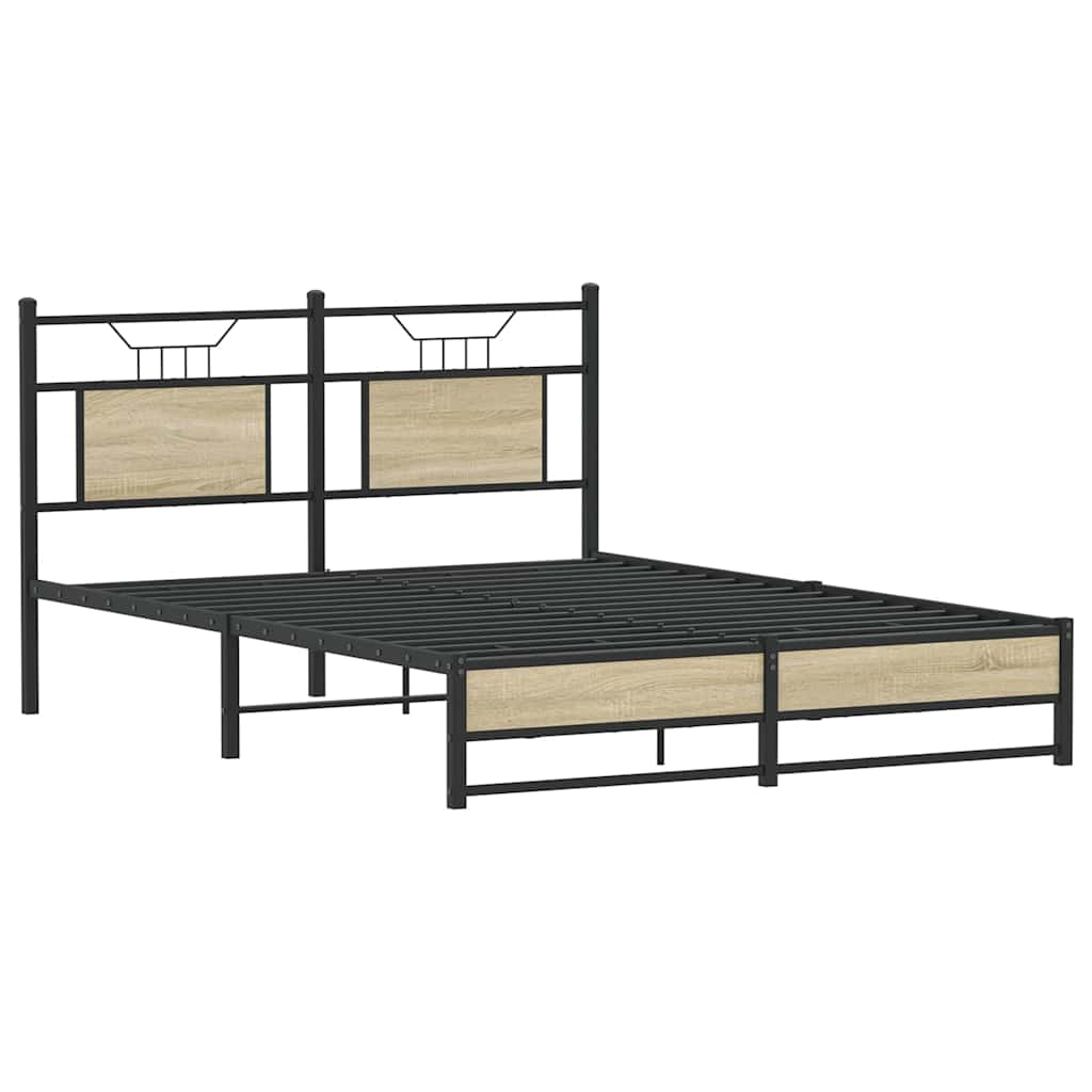 sengeramme 140x190 cm uden madras konstrueret træ sonoma-eg