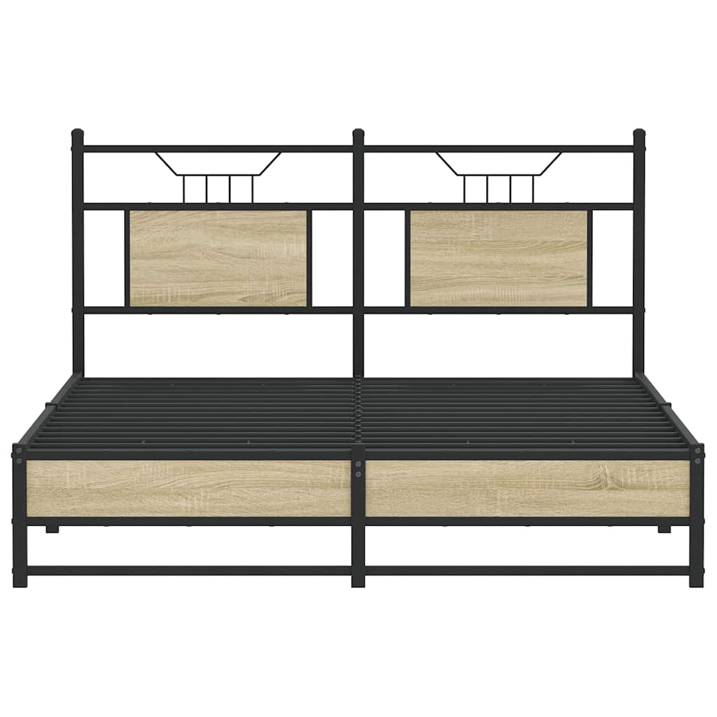 sengeramme 140x190 cm uden madras konstrueret træ sonoma-eg
