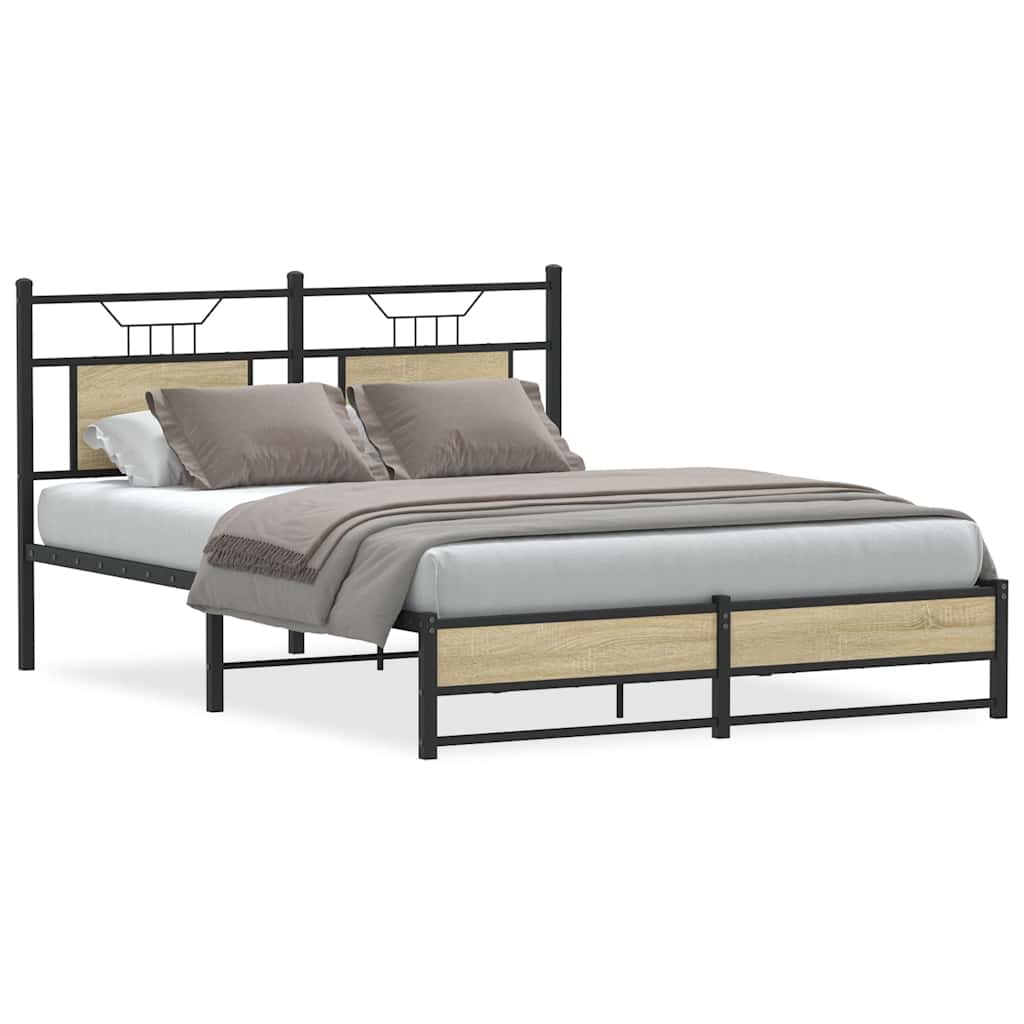sengeramme 140x190 cm uden madras konstrueret træ sonoma-eg
