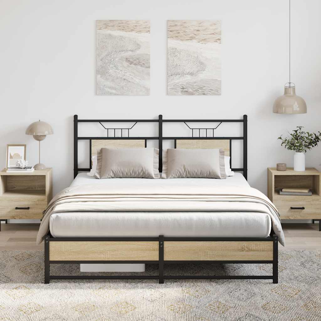sengeramme 140x200 cm uden madras konstrueret træ sonoma-eg