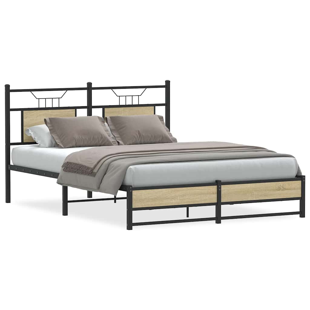 sengeramme 140x200 cm uden madras konstrueret træ sonoma-eg