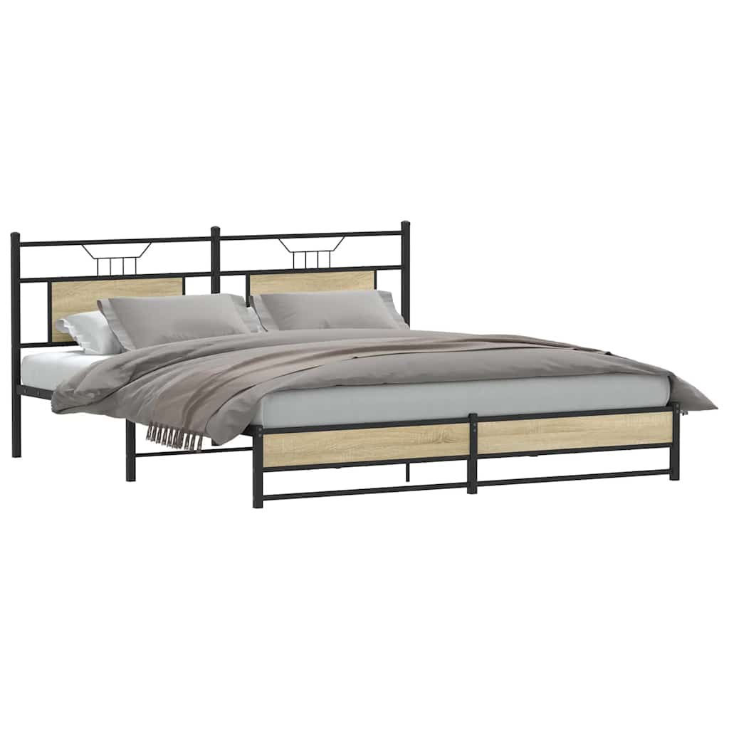 sengeramme 160x200 cm uden madras konstrueret træ sonoma-eg