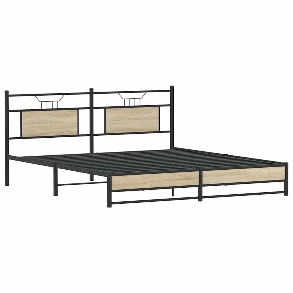 sengeramme 160x200 cm uden madras konstrueret træ sonoma-eg