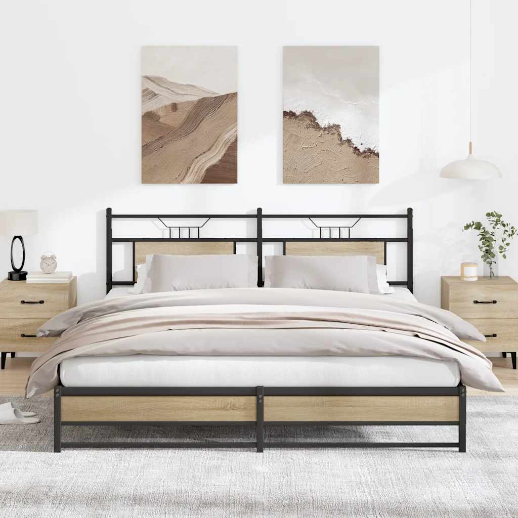 sengeramme 160x200 cm uden madras konstrueret træ sonoma-eg