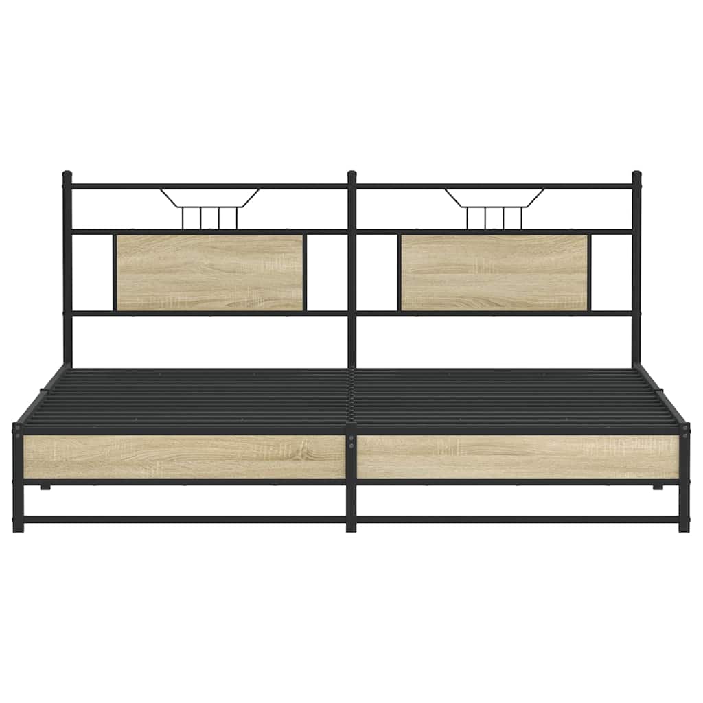 sengeramme 160x200 cm uden madras konstrueret træ sonoma-eg