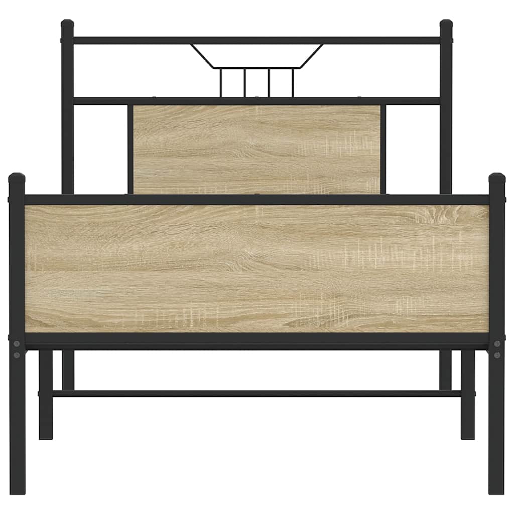sengeramme 75x190 cm uden madras konstrueret træ sonoma-eg