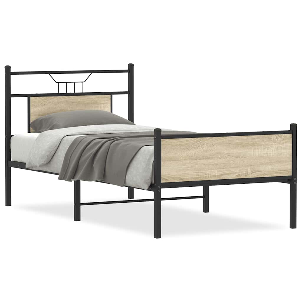 sengeramme 80x200 cm uden madras konstrueret træ sonoma-eg