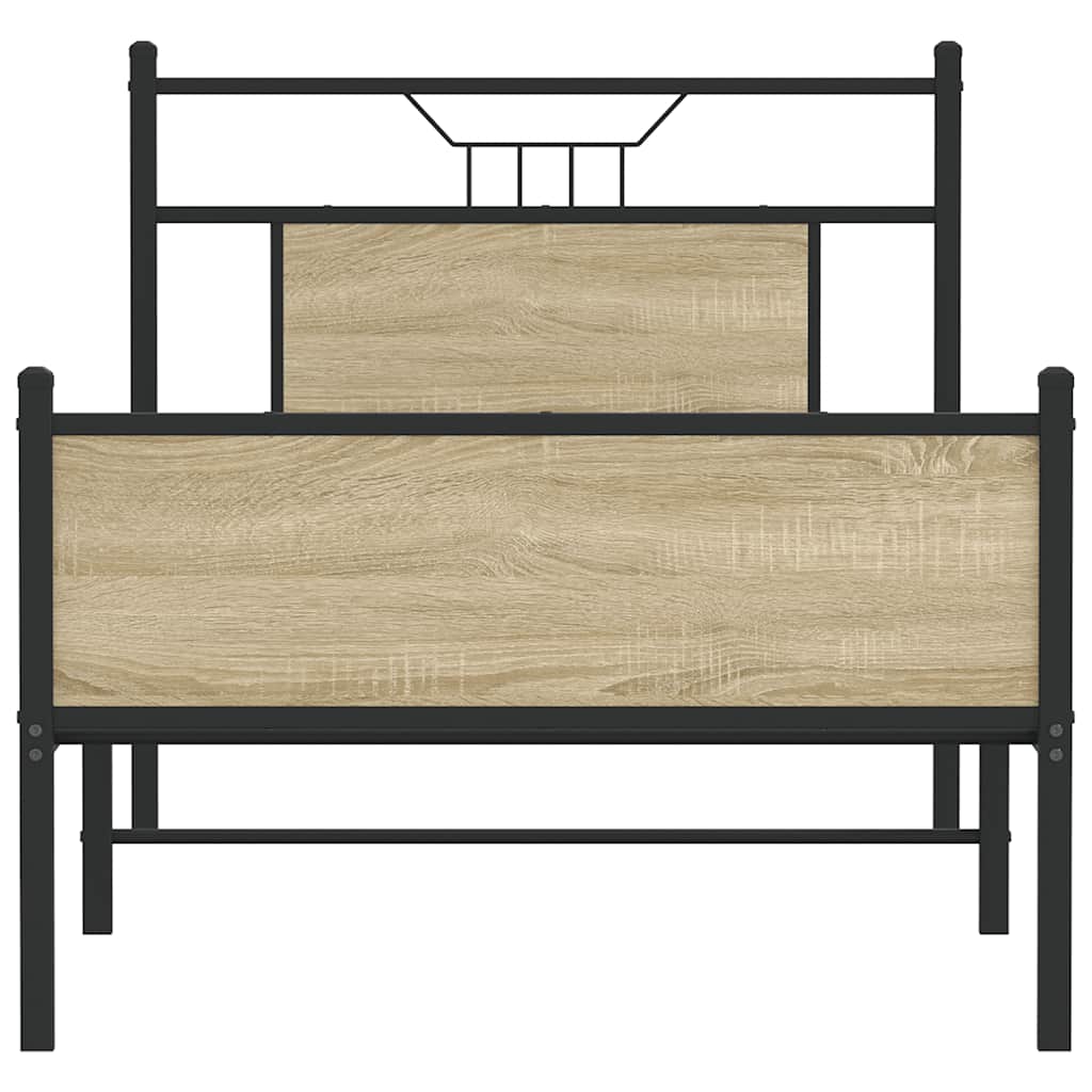 sengeramme 80x200 cm uden madras konstrueret træ sonoma-eg