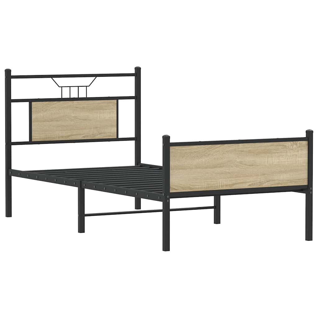 sengeramme 90x200 cm uden madras konstrueret træ sonoma-eg