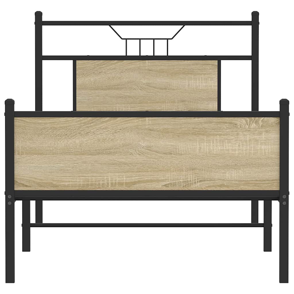 sengeramme 90x200 cm uden madras konstrueret træ sonoma-eg