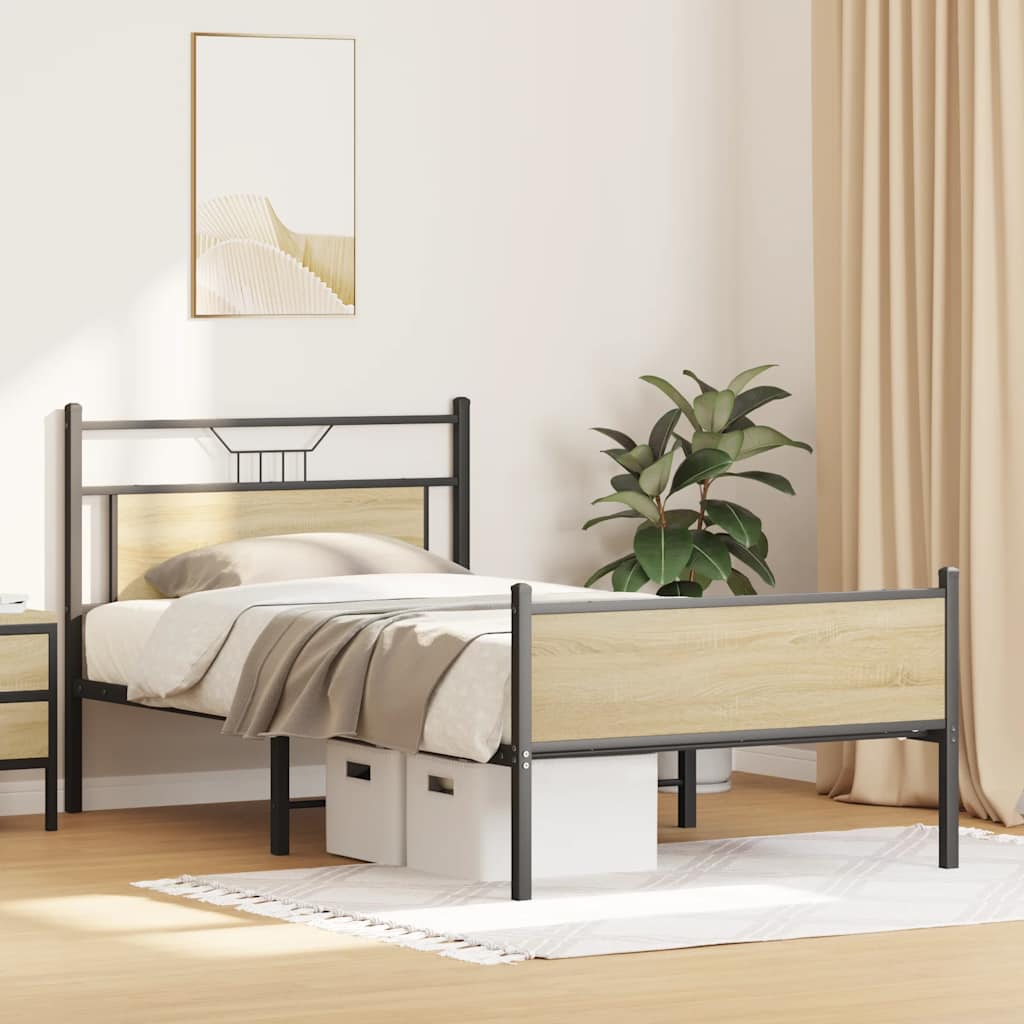 sengeramme 100x190 cm uden madras konstrueret træ sonoma-eg