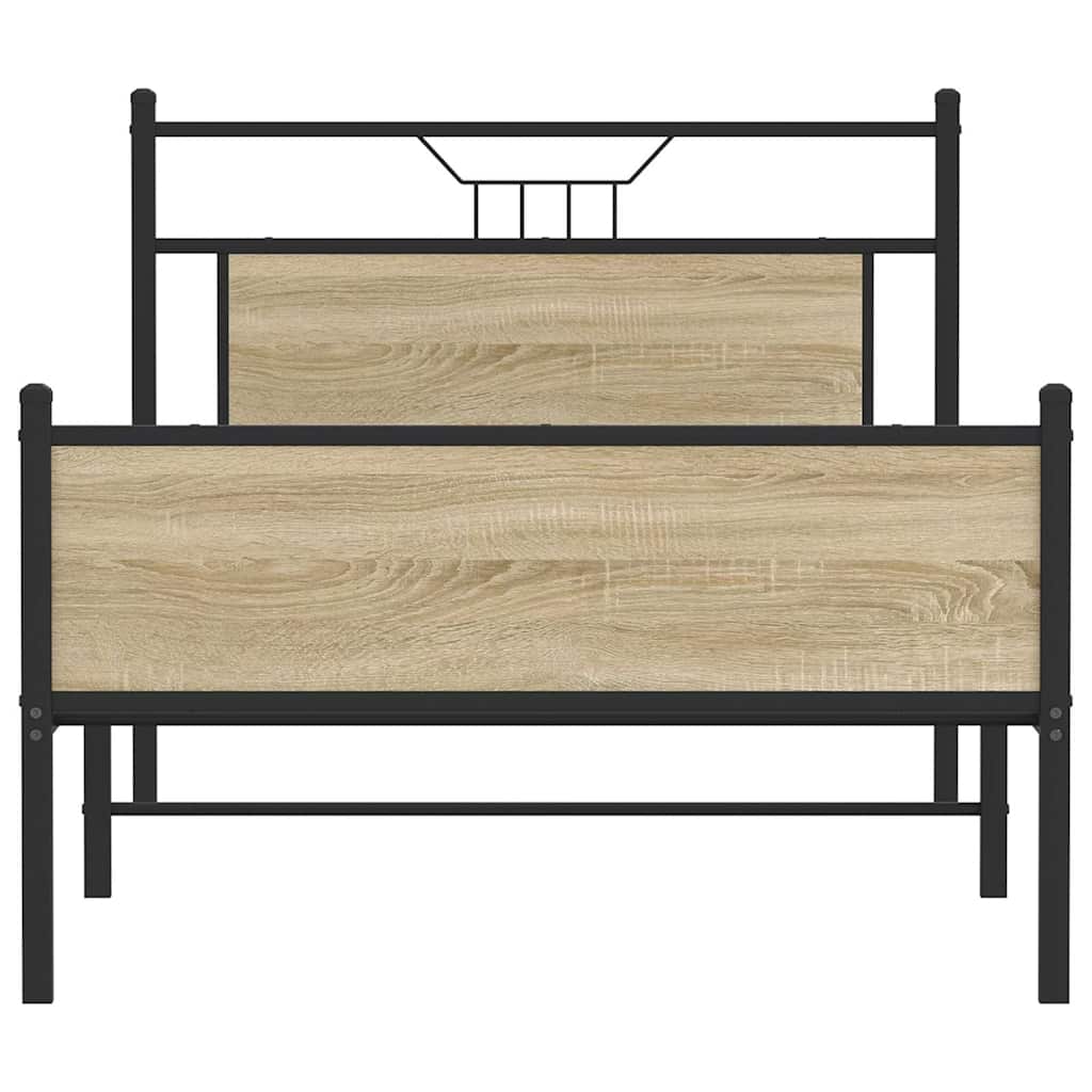 sengeramme 100x190 cm uden madras konstrueret træ sonoma-eg