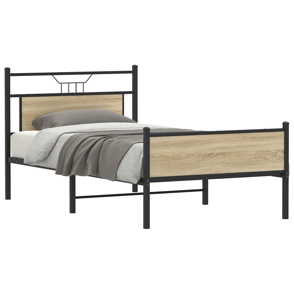 sengeramme 100x200 cm uden madras konstrueret træ sonoma-eg