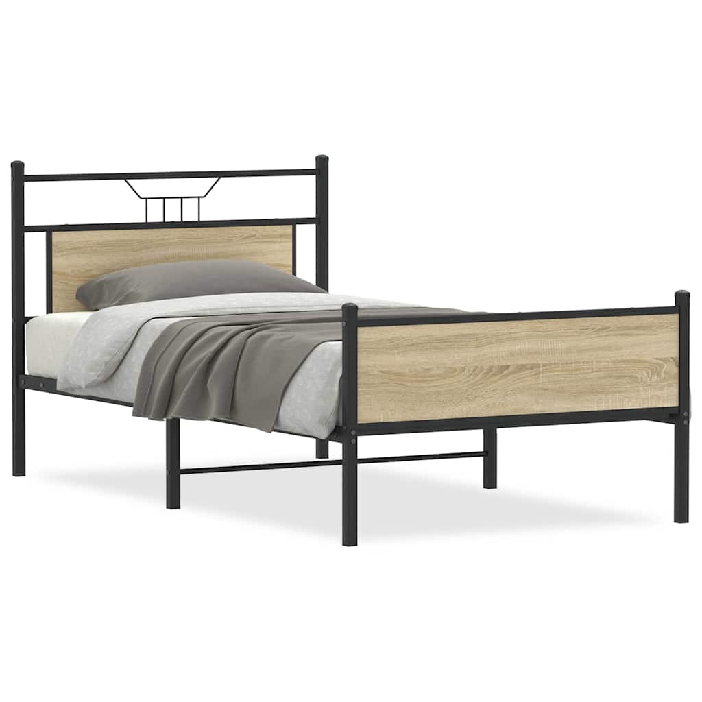 sengeramme uden madras 107x203 cm konstrueret træ sonoma-eg