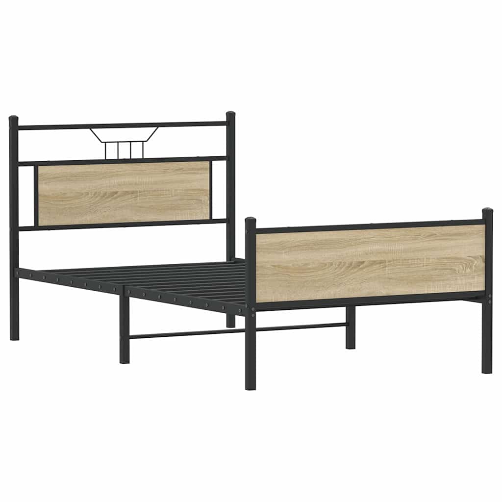 sengeramme uden madras 107x203 cm konstrueret træ sonoma-eg