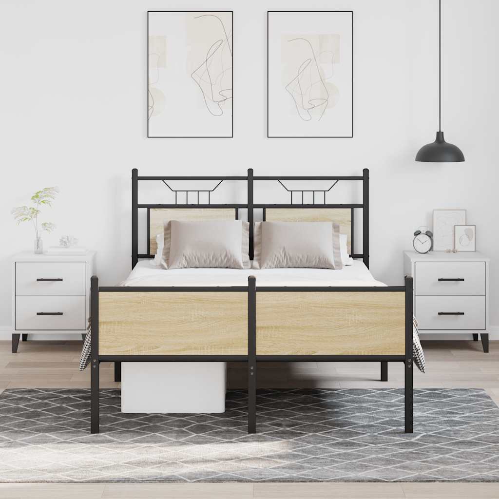 sengeramme 120x190 cm uden madras konstrueret træ sonoma-eg