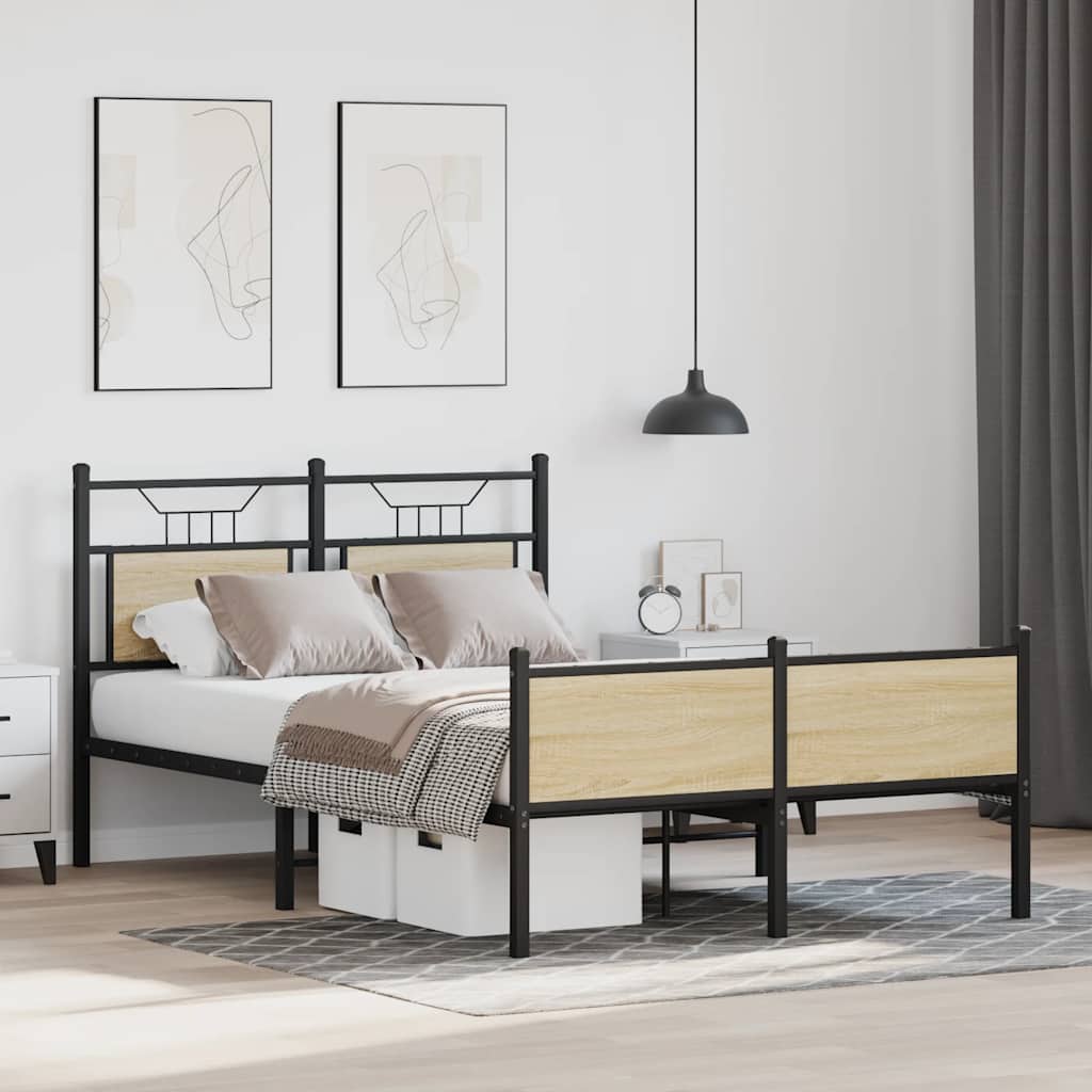 sengeramme 120x190 cm uden madras konstrueret træ sonoma-eg