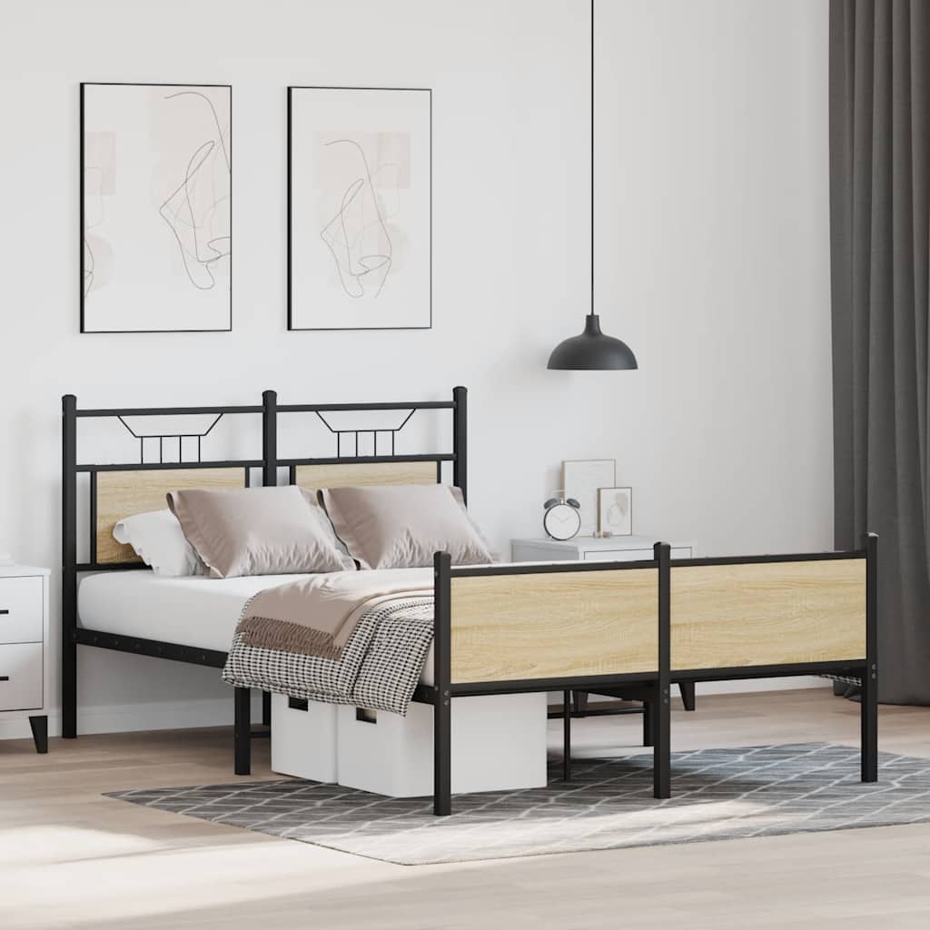sengeramme 120x200 cm uden madras konstrueret træ sonoma-eg