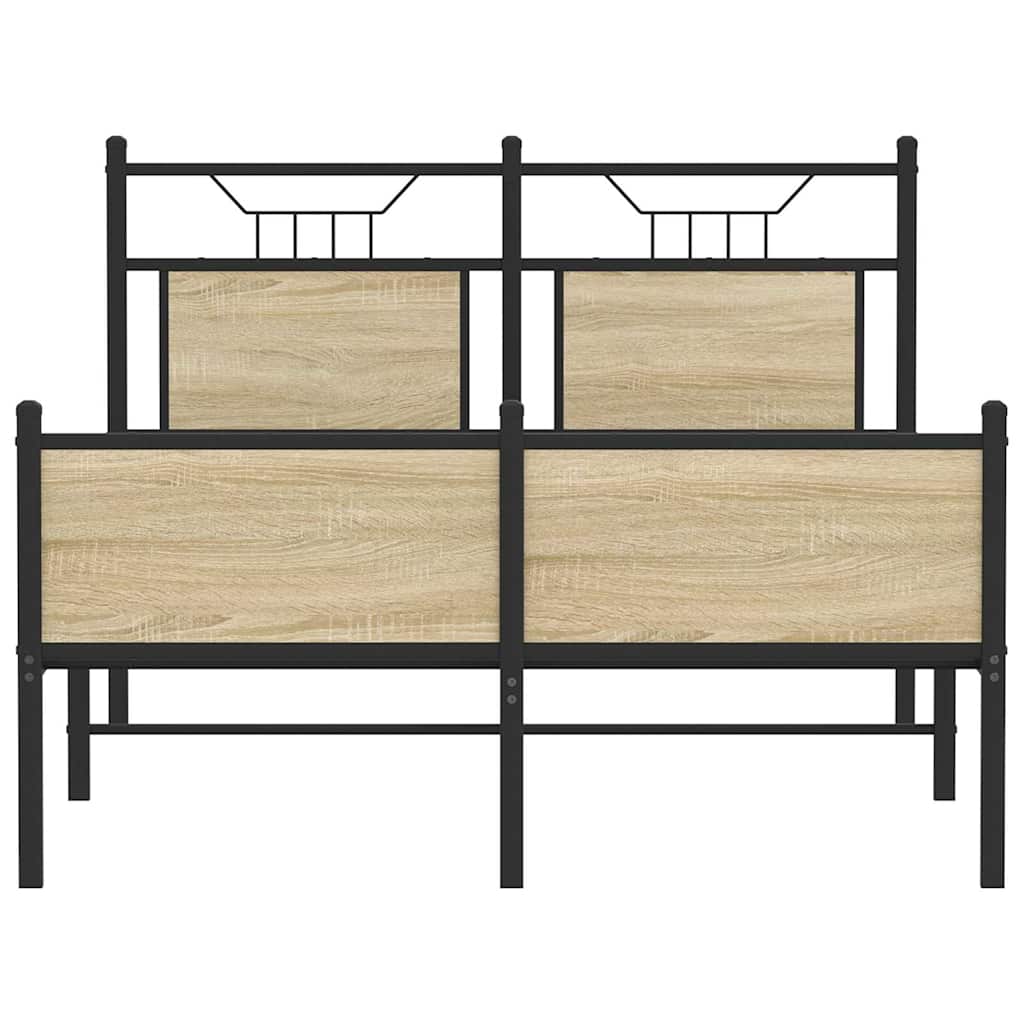 sengeramme 120x200 cm uden madras konstrueret træ sonoma-eg