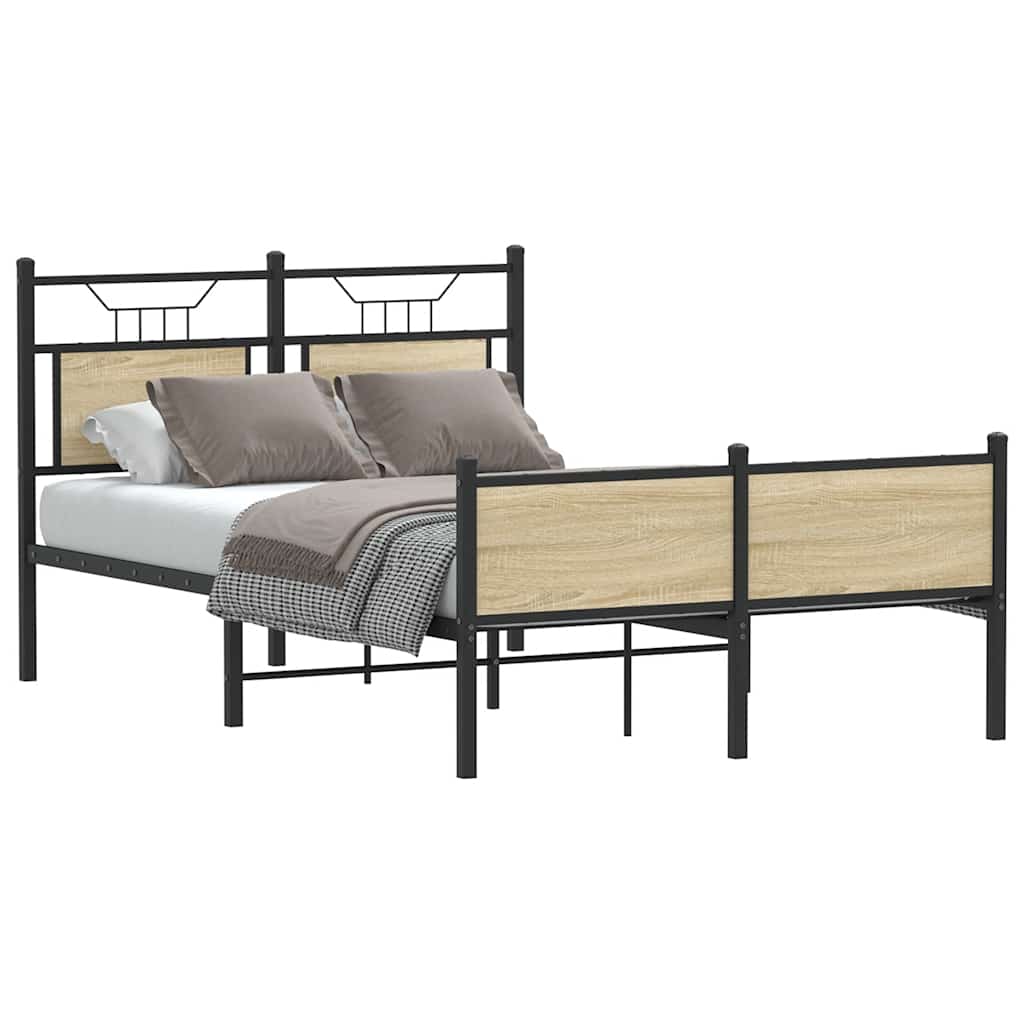 sengeramme 120x200 cm uden madras konstrueret træ sonoma-eg