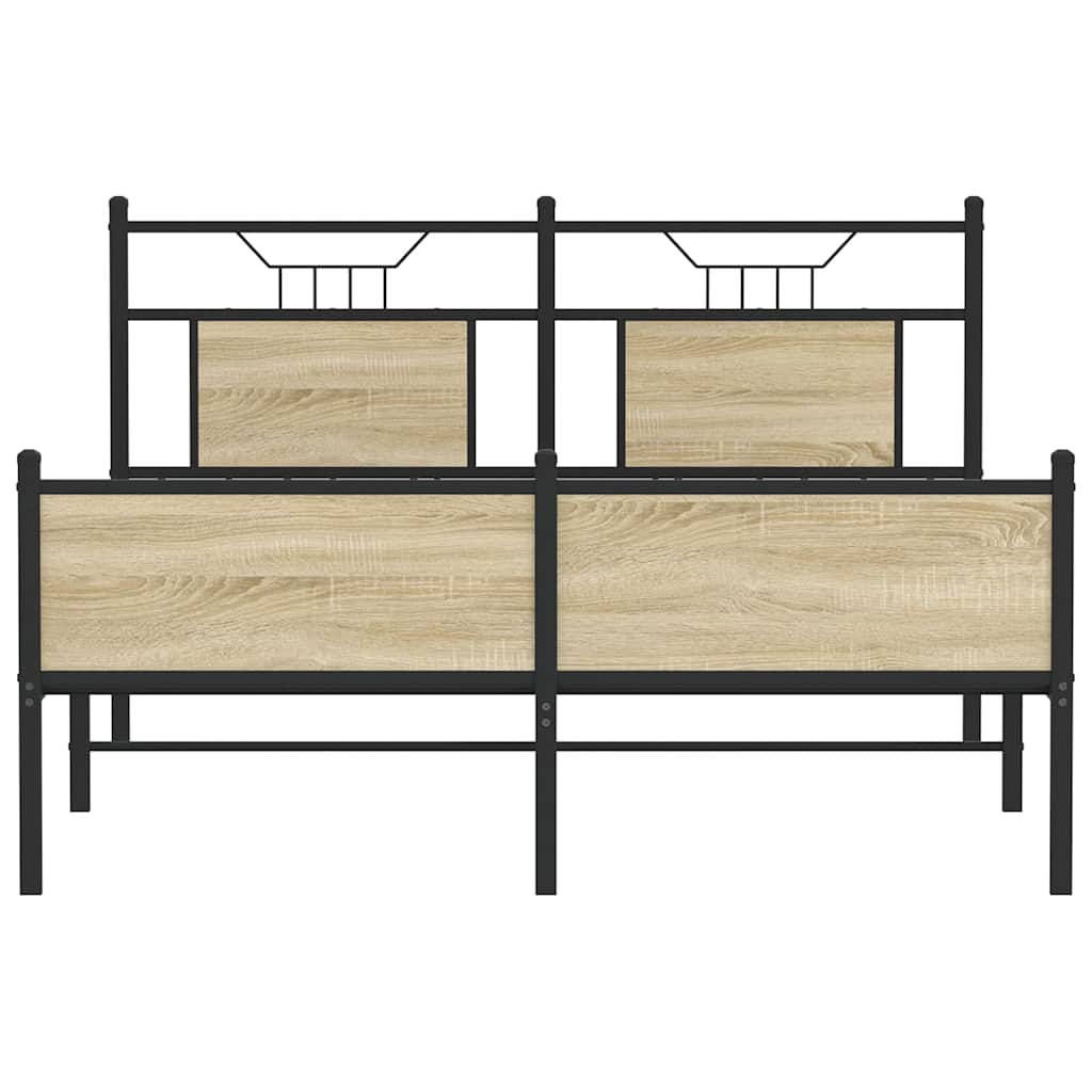 sengeramme 137x190 cm uden madras konstrueret træ sonoma-eg