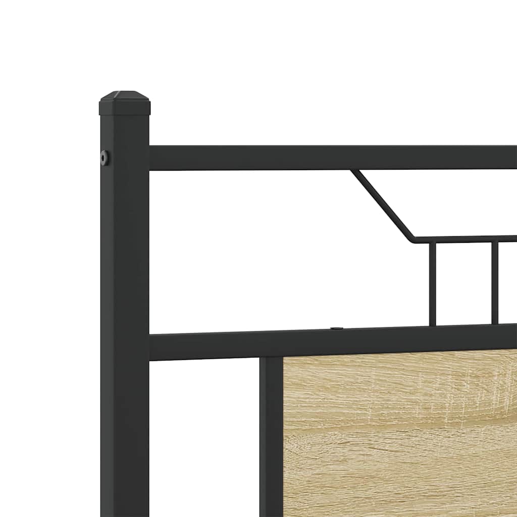 sengeramme 137x190 cm uden madras konstrueret træ sonoma-eg