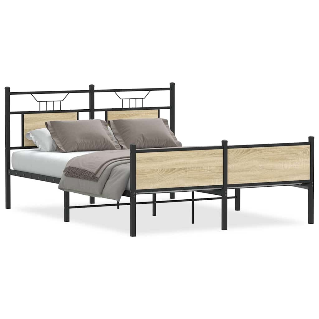 sengeramme 140x190 cm uden madras konstrueret træ sonoma-eg