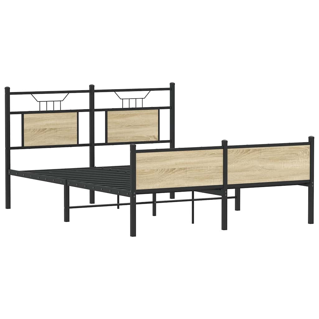 sengeramme 140x190 cm uden madras konstrueret træ sonoma-eg