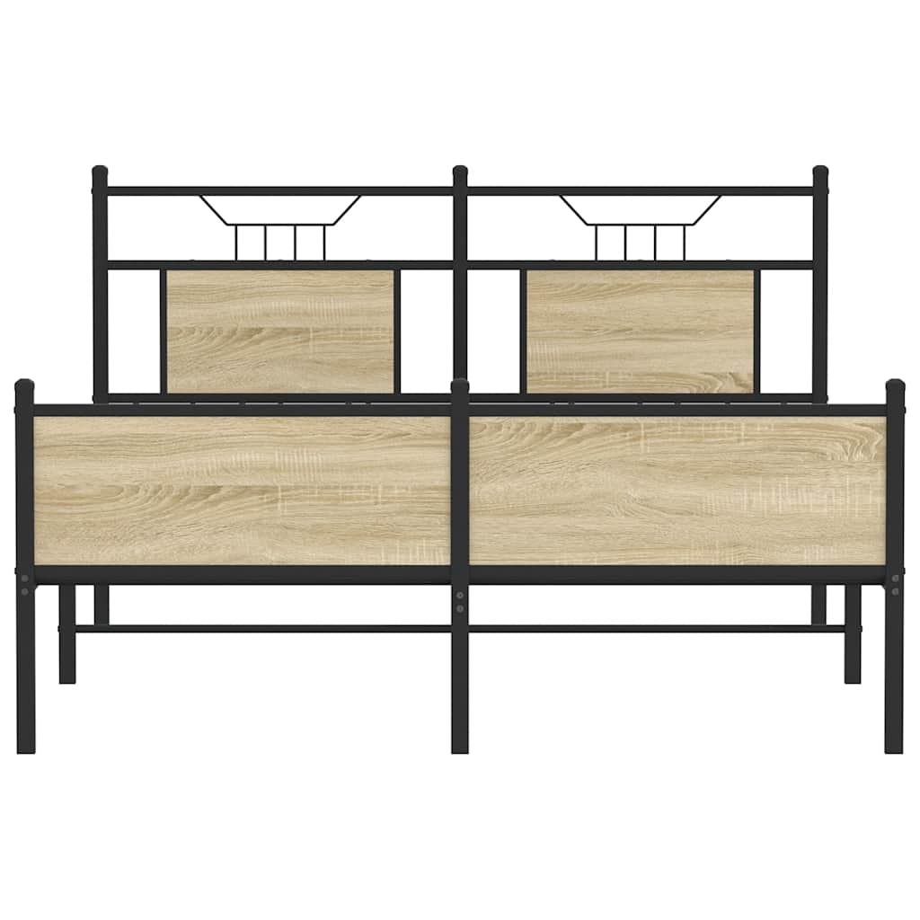 sengeramme 140x190 cm uden madras konstrueret træ sonoma-eg