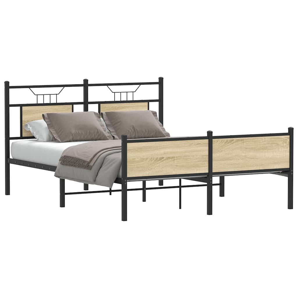 sengeramme 140x190 cm uden madras konstrueret træ sonoma-eg