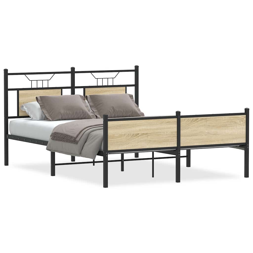 sengeramme 140x200 cm uden madras konstrueret træ sonoma-eg
