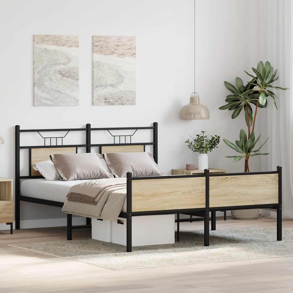 sengeramme 140x200 cm uden madras konstrueret træ sonoma-eg
