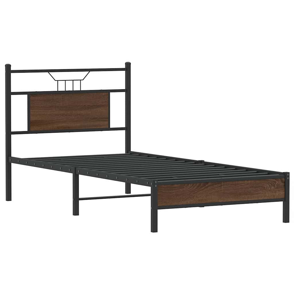 sengeramme 80x200 cm uden madras konstrueret træ brunt eg