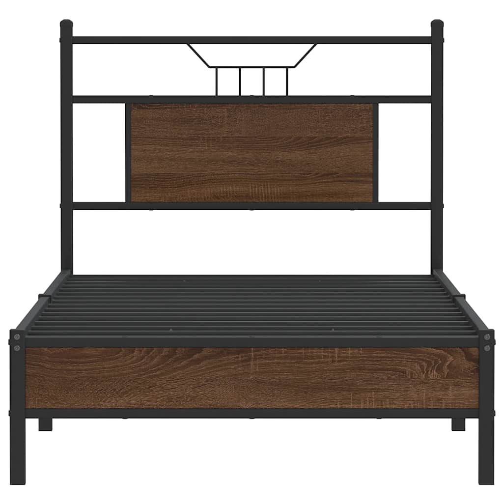 sengeramme 80x200 cm uden madras konstrueret træ brunt eg
