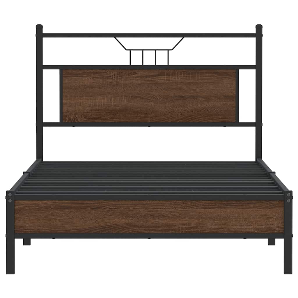 sengeramme 100x190 cm uden madras konstrueret træ brunt eg