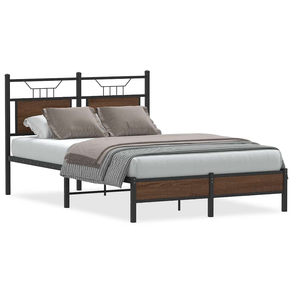 sengeramme 120x200 cm uden madras konstrueret træ brunt eg