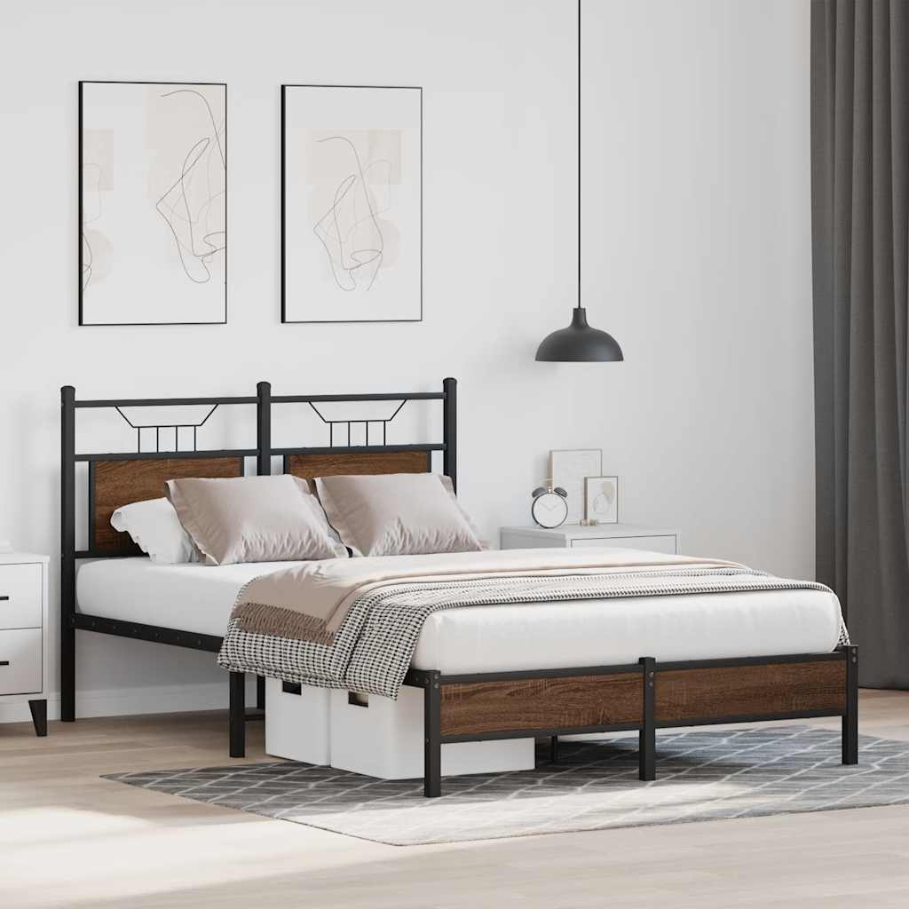 sengeramme 120x200 cm uden madras konstrueret træ brunt eg